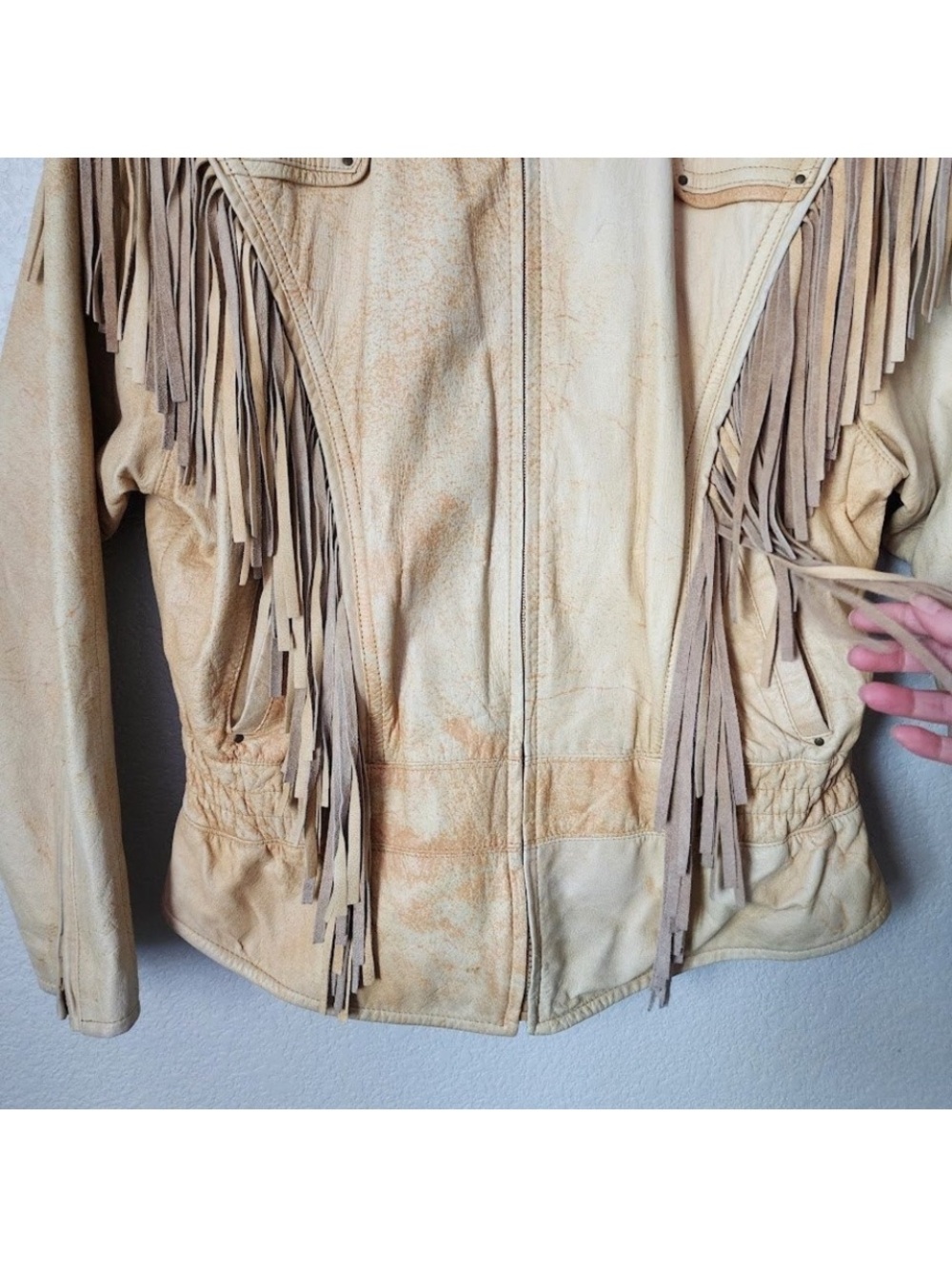 Vintage Adventure Bound by Wilsons Leather Fringe Western Bomber Jacket • Large - Picture 4 of 14